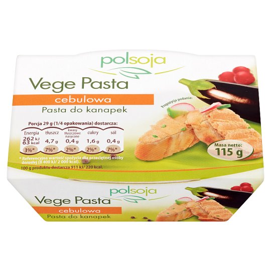 Polsoja Vege Pasta cebulowa Pasta do kanapek 115 g