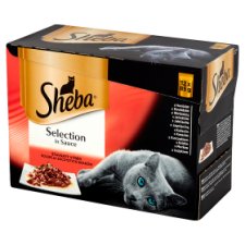 Sheba Selection in Sauce Kolekcja soczystych smaków Karma pełnoporcjowa 1,02 kg (12 saszetek)