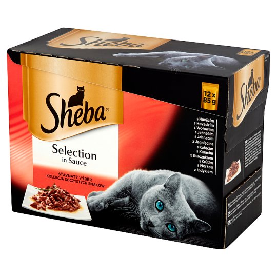 Sheba Selection in Sauce Kolekcja soczystych smaków Karma pełnoporcjowa 1,02 kg (12 saszetek)