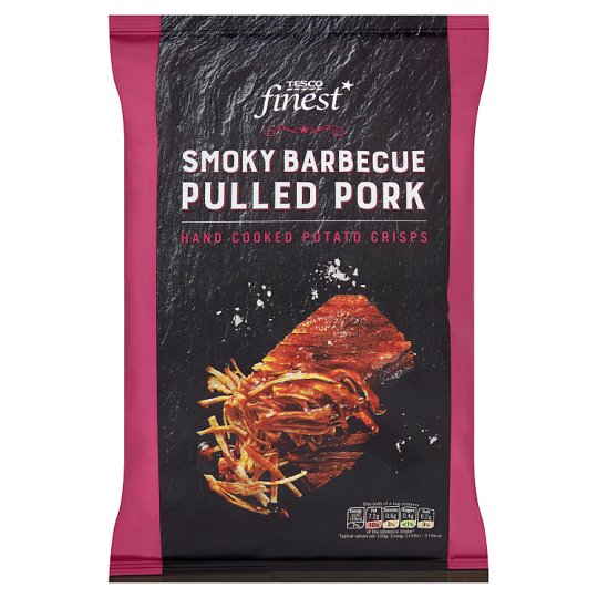 Tesco Finest Chipsy ziemniaczane o smaku grillowanej szarpanej wieprzowiny 150 g