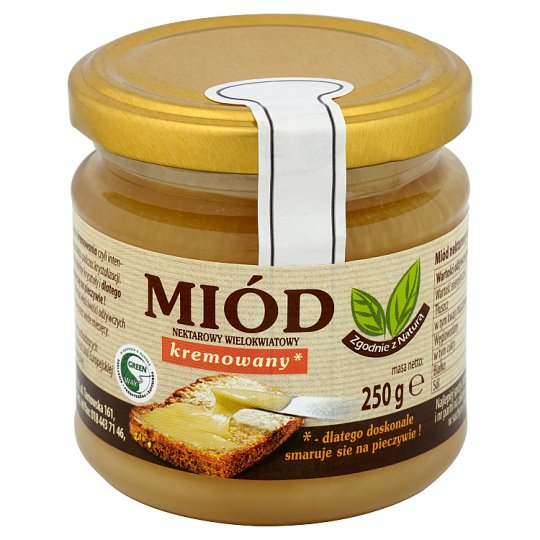 Huzar Miód nektarowy wielokwiatowy kremowany 250 g