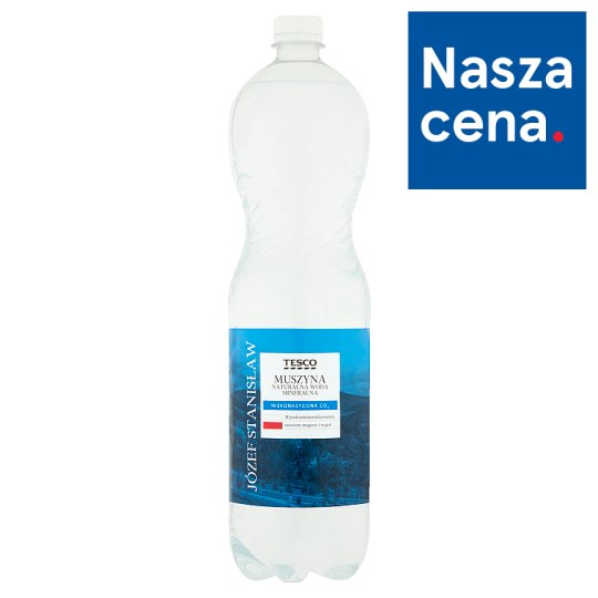 Tesco Muszyna Naturalna woda mineralna wysokozmineralizowana niskonasycona CO2 1,5 l