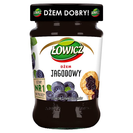 Łowicz Dżem jagodowy niskosłodzony 280 g