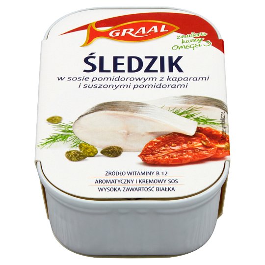 Graal Śledzik w sosie pomidorowym z kaparami i suszonymi pomidorami 110 g