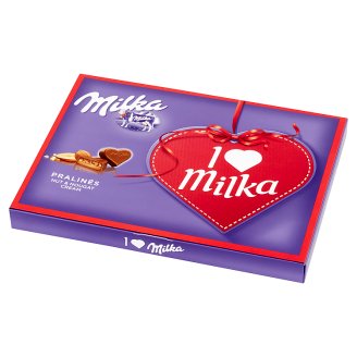 Milka Czekoladki mleczne z nadzieniem migdałowym I Love Milka 110 g (20 sztuk)