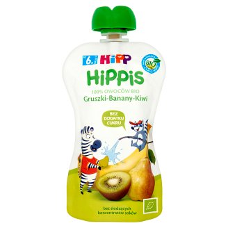 HiPP BIO HiPPiS Gruszki-Banany-Kiwi Mus owocowy po 6. miesiącu 100 g