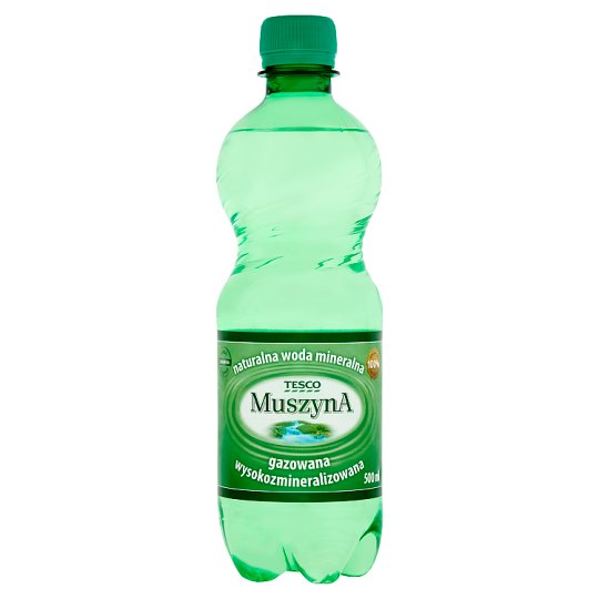 Tesco Muszyna Naturalna woda mineralna wysokozmineralizowana gazowana 500 ml