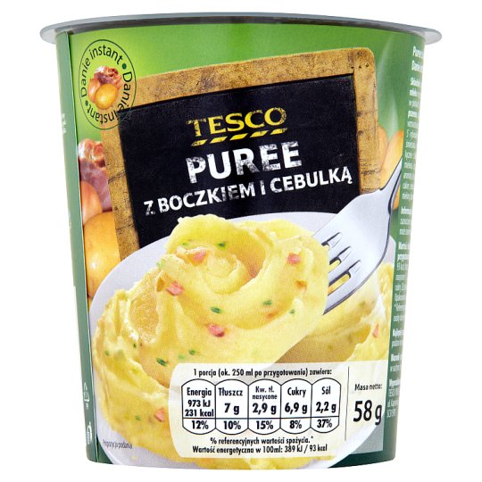 Tesco Puree z boczkiem i cebulką Danie instant 58 g