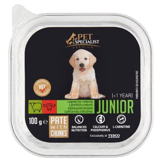 Tesco Pet Specialist Premium Karma dla młodych psów pasztet z jagnięciną i cielęciną 100 g