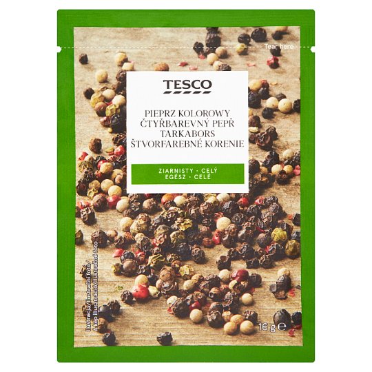 Tesco Pieprz kolorowy ziarnisty 16 g