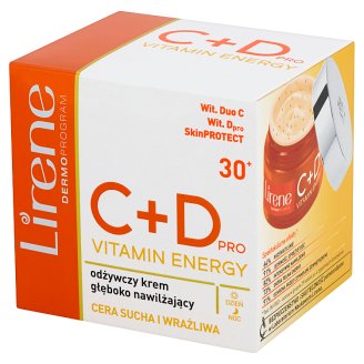 Lirene C+D pro Vitamin Energy 30+ Odżywczy krem głęboko nawilżający na dzień i na noc 50 ml