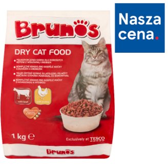 Brunos Karma dla dorosłych kotów granulki z wołowiną i drobiem 1 kg