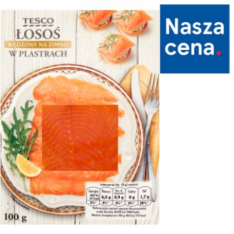 Tesco Łosoś wędzony na zimno w plastrach 100 g