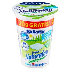 Bakoma Jogurt naturalny łagodny smak bez dodatku cukru 150 g