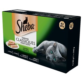 Sheba Pâté Wybór Dań Karma pełnoporcjowa 340 g (4 sztuki)