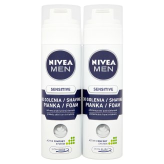 NIVEA MEN Sensitive Pianka do golenia 2 x 200 ml