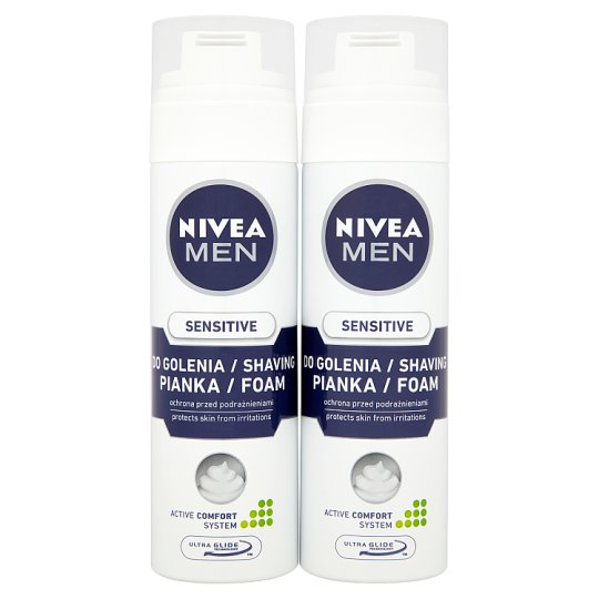 NIVEA MEN Sensitive Pianka do golenia 2 x 200 ml