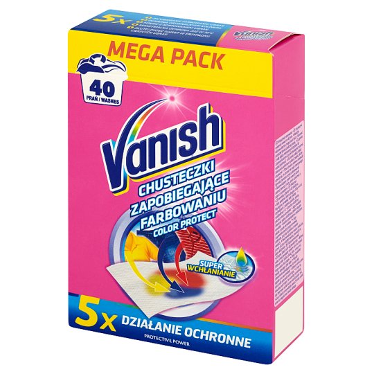 Vanish Color Protect Chusteczki zapobiegające farbowaniu 40 prań (20 sztuk)