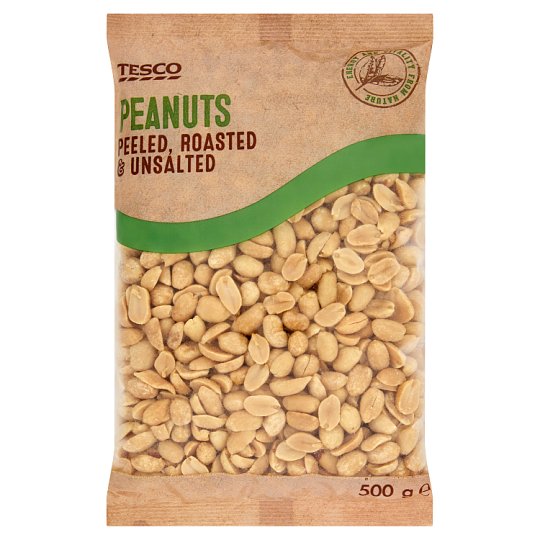 Tesco Orzeszki ziemne blanszowane smażone niesolone 500 g