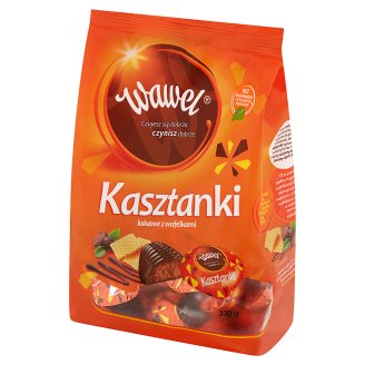 Wawel Kasztanki kakaowe z wafelkami Czekoladki nadziewane 330 g