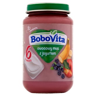 BoboVita Owocowy mus z jogurtem po 6 miesiącu 190 g