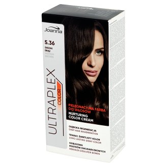 Joanna Ultraplex Color Pielęgnacyjna farba do włosów Średni brąz 5.36