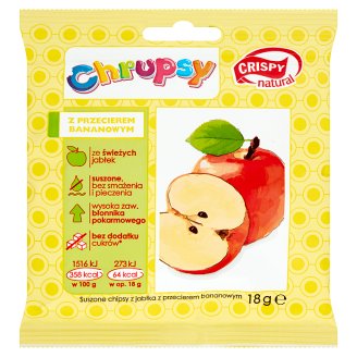 Crispy Natural Chrupsy Suszone chipsy z jabłka z przecierem bananowym 18 g