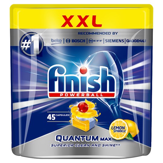 Finish Quantum Max Lemon Dishwasher Detergent in Capsules 697.5 g (45 Pieces)