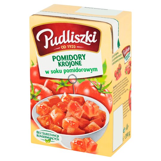 Pudliszki Pomidory krojone w soku pomidorowym 390 g