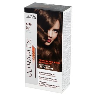 Joanna Ultraplex Color Pielęgnacyjna farba do włosów Ciepły brąz 6.36
