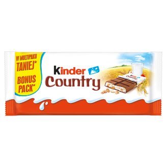 Kinder Country Czekolada mleczna z nadzieniem mlecznym i zbożami 94 g (4 x 23,5 g)
