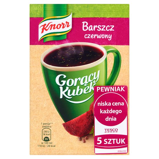 Knorr Gorący Kubek Barszcz czerwony 70 g (5 sztuk)