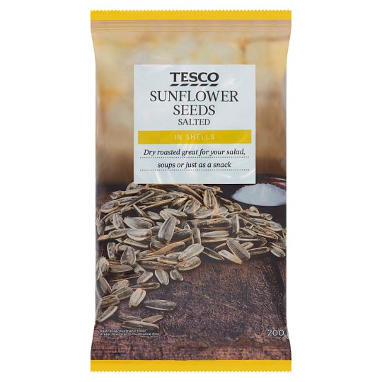 Tesco Ziarna słonecznika niełuskane solone 200 g