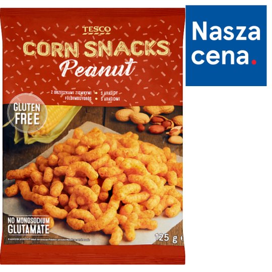 Tesco Chrupki kukurydziane z orzeszkami ziemnymi 125 g