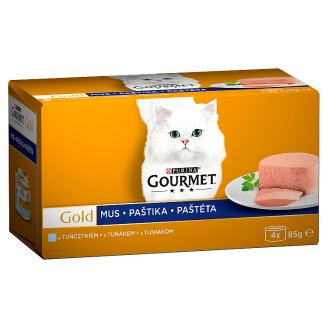 Gourmet Gold Pełnoporcjowa karma dla dorosłych kotów mus z tuńczykiem 340 g (4 x 85 g)