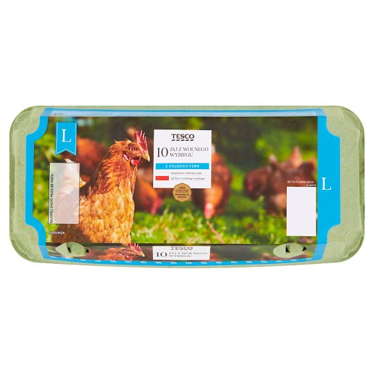 Tesco Świeże jaja z wolnego wybiegu L 10 sztuk