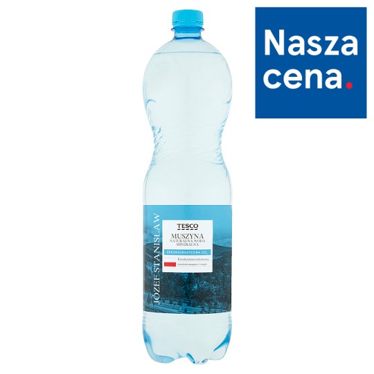 Tesco Muszyna Naturalna woda mineralna wysokozmineralizowana średnionasycona CO2 1,5 l