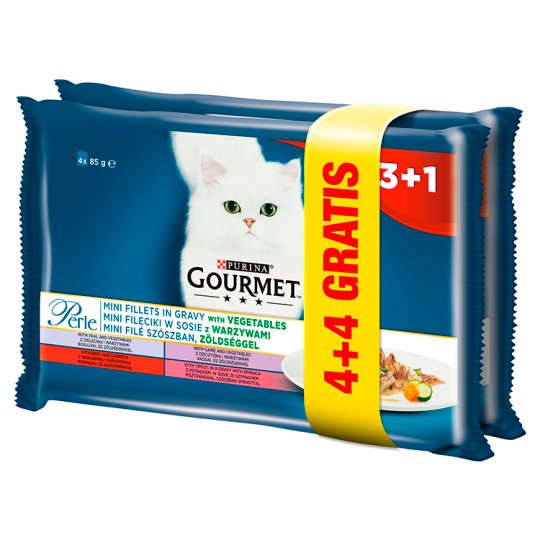 Gourmet Perle Karma dla kotów kolekcja mini filecików w sosie z warzywami 680 g (8 x 85 g)