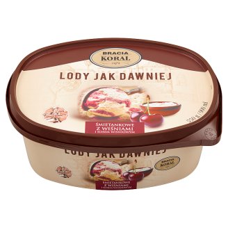 Bracia Koral Lody jak dawniej Ice Cream with Cherries and Cherry Sauce 900 ml