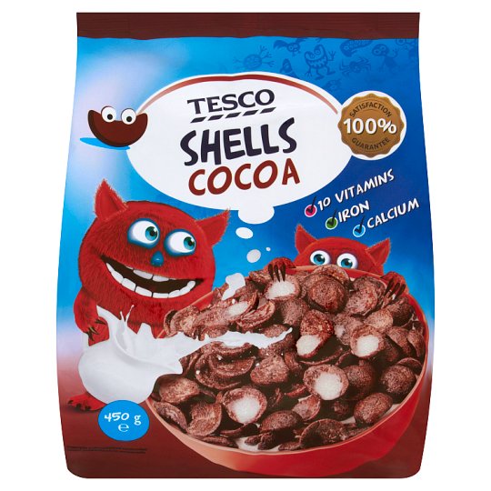 Tesco Zbożowe muszelki kakaowe 450 g