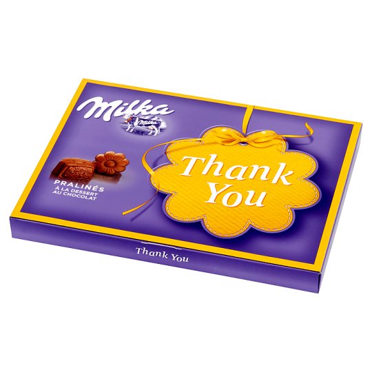 Milka Czekoladki mleczne z nadzieniem kakaowym Thank You 120 g (20 sztuk)