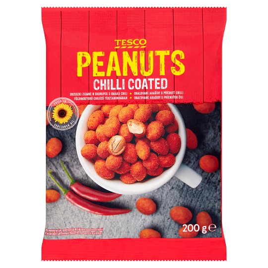 Tesco Orzeszki ziemne w skorupce o smaku chili 200 g
