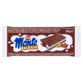 Zott Monte Snack Biszkopt z kremem mlecznym i czekoladowo-orzechowym 29 g