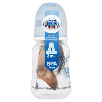 Canpol Babies Fľaška s potlačou modrá 120 ml