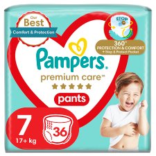 Pampers Premium Care Pants Size 7, 36 Diapers, 17kg+