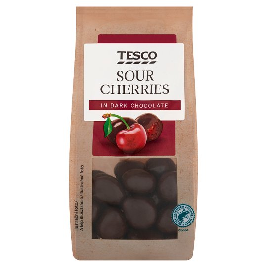 Tesco Sour Cherries in Dark Chocolate 100 g