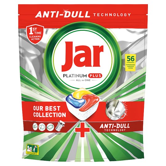 Jar Platinum Plus All In One Dishwasher Tablets Lemon, 56 Tablets