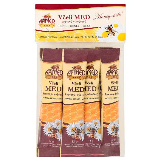 Apimed Včelí med kvetový 10 x 12 g