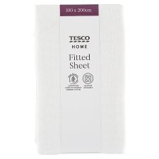 Tesco Home White Fitted Sheet 100 x 200 cm