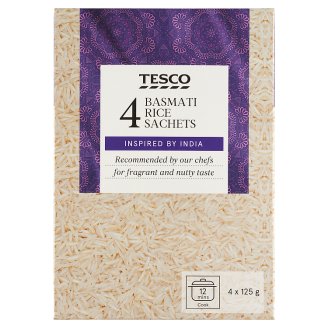 Tesco Dlhozrnná ryža Basmati 4 x 125 g